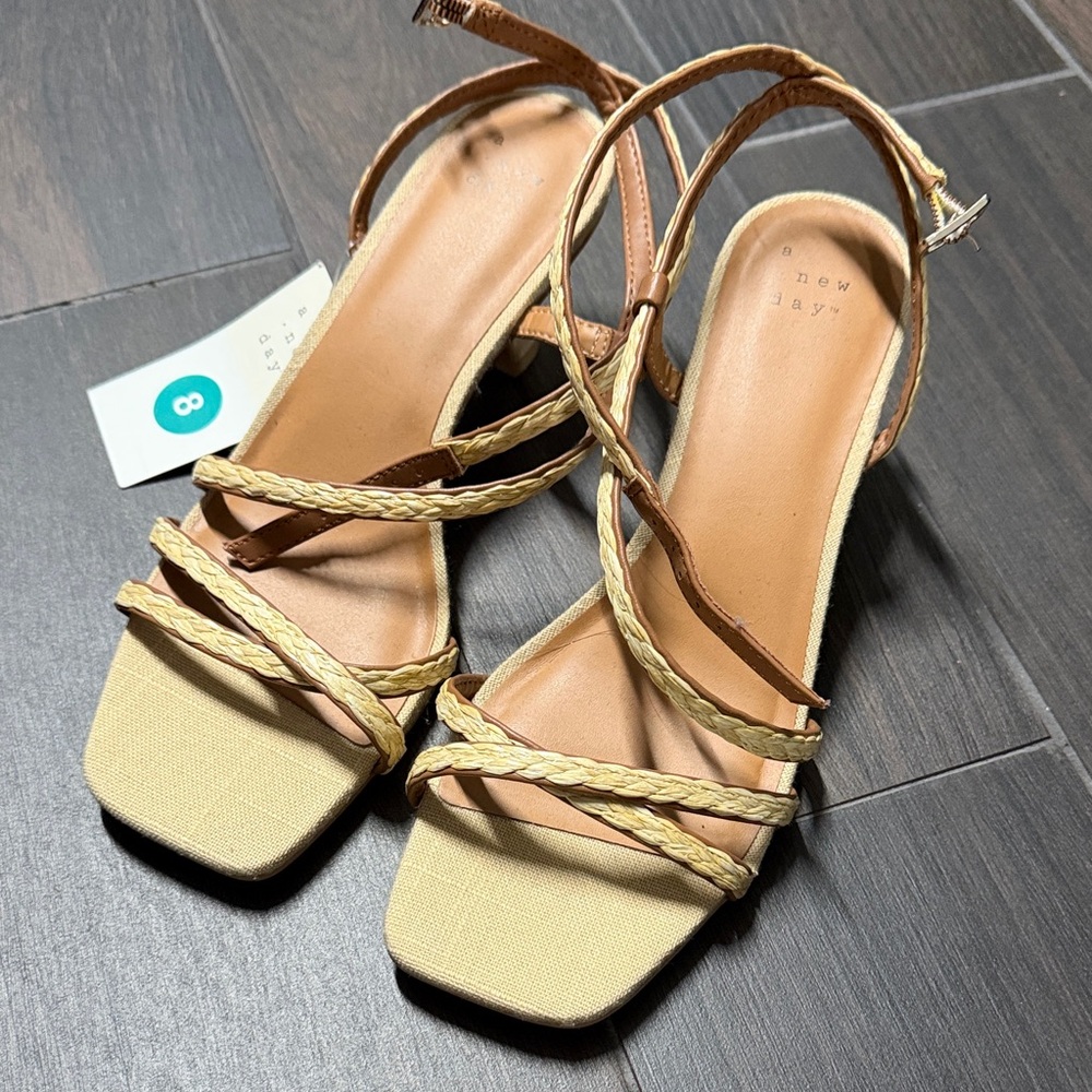 a new day Beige and Tan Strappy Sandals